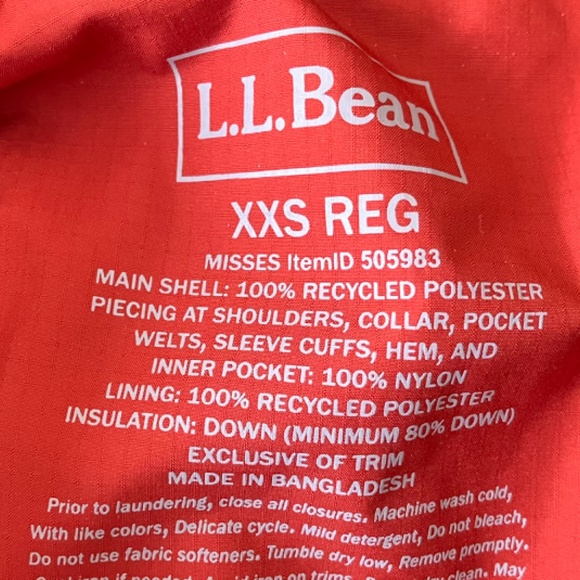 Ladies LL Bean Classic Down Filled Puffer - Excellent Condition - Picture 5 of 5